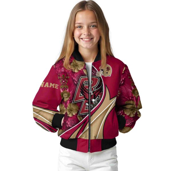 custom boston college eagles floral print maroon jacket top rated jacketwow