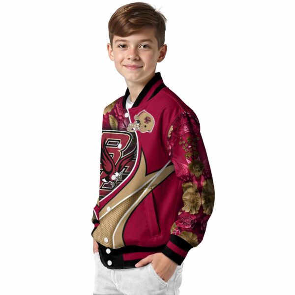 custom boston college eagles floral print maroon jacket trendy jacketwow