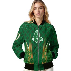 custom boston red sox shamrock pattern green jacket latest model jacketwow