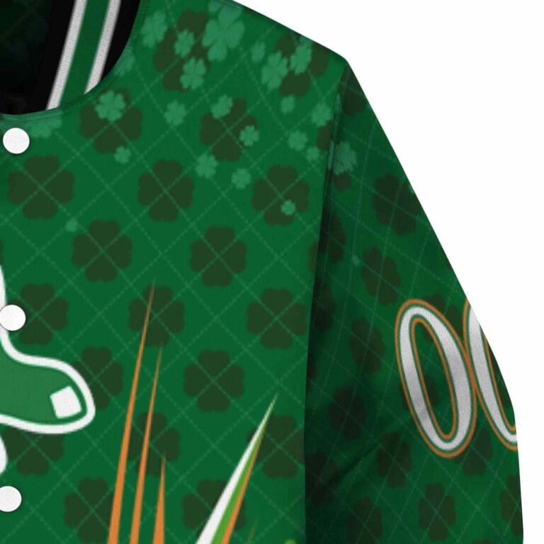 custom boston red sox shamrock pattern green jacket premium grade jacketwow