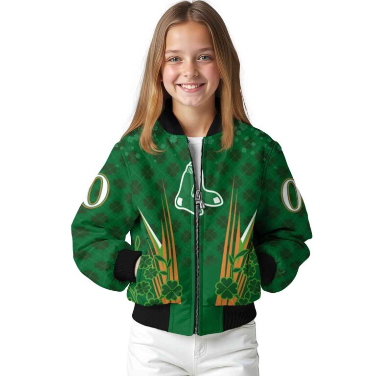 custom boston red sox shamrock pattern green jacket top rated jacketwow
