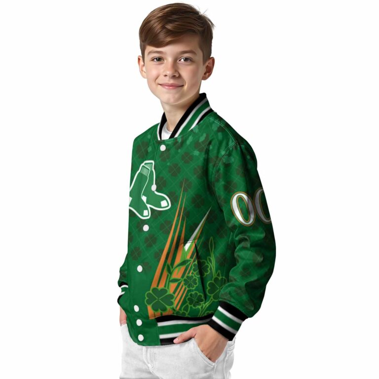 custom boston red sox shamrock pattern green jacket trendy jacketwow