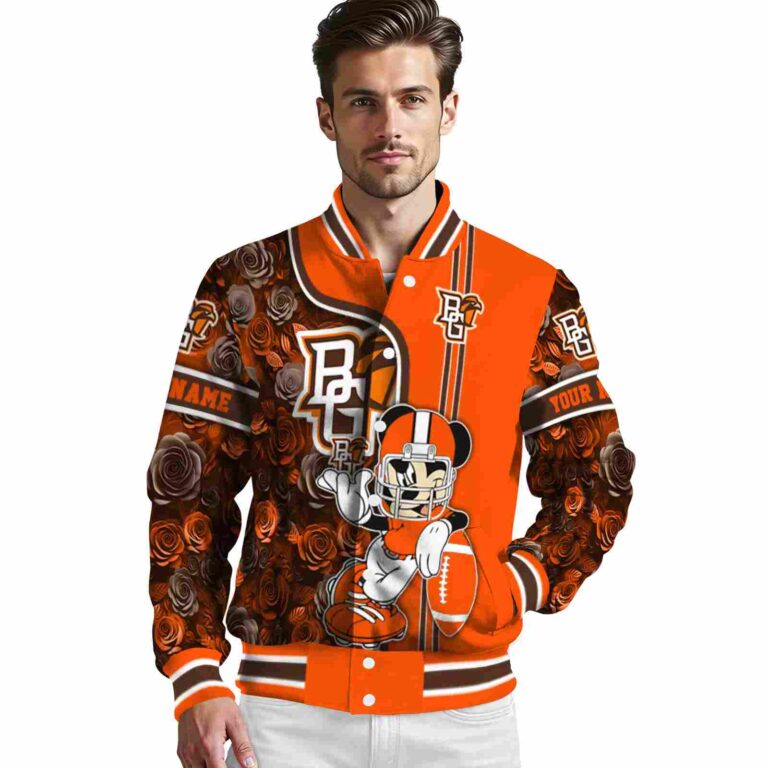 custom bowling green falcons rose mickey orange jacket high quality jacketwow