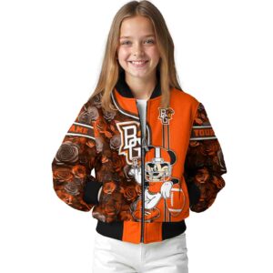 custom bowling green falcons rose mickey orange jacket top rated jacketwow