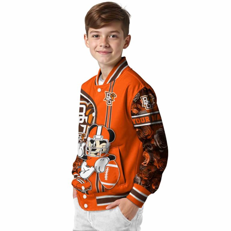 custom bowling green falcons rose mickey orange jacket trendy jacketwow