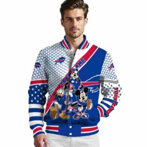 custom buffalo bills mickey donald goofy blue white jacket high quality jacketwow