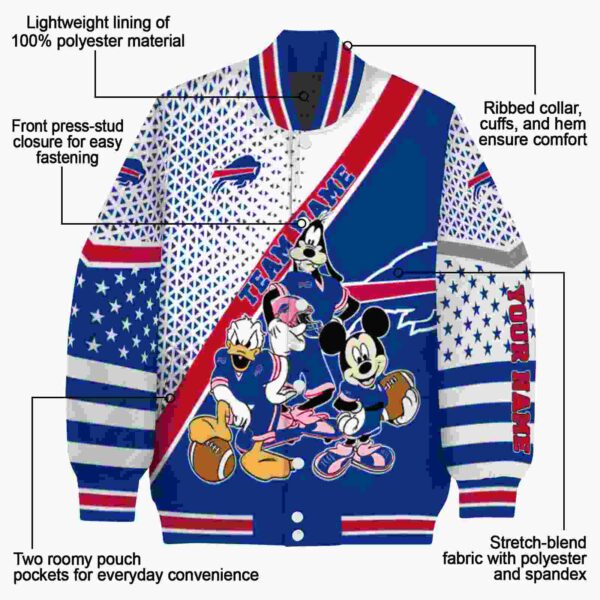 custom buffalo bills mickey donald goofy blue white jacket new arrival jacketwow