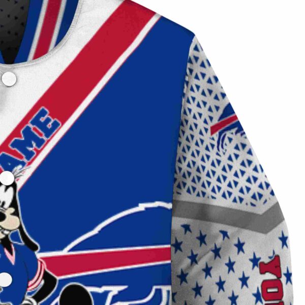 custom buffalo bills mickey donald goofy blue white jacket premium grade jacketwow