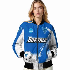 custom buffalo bulls flaming football royal blue white jacket latest model jacketwow