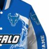 custom buffalo bulls flaming football royal blue white jacket premium grade jacketwow