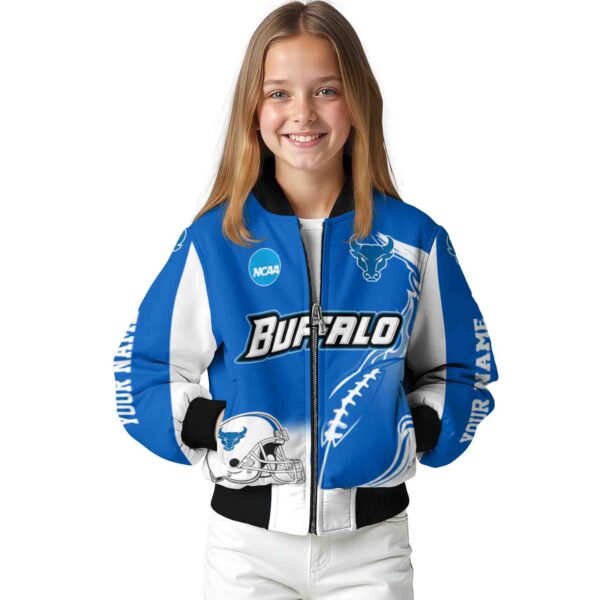 custom buffalo bulls flaming football royal blue white jacket top rated jacketwow