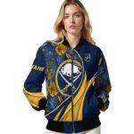 custom buffalo sabres floral print navy blue jacket best selling jacketwow
