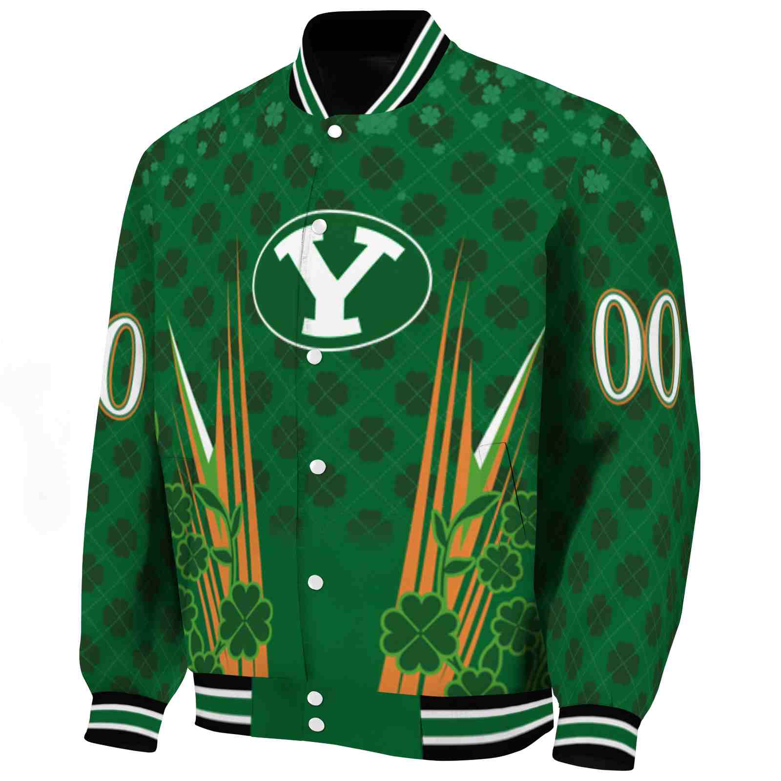custom byu cougars shamrock pattern green jacket best selling jacketwow custom byu cougars shamrock pattern green jacket best selling jacketwow