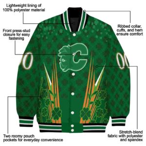 custom calgary flames shamrock pattern green jacket new arrival jacketwow