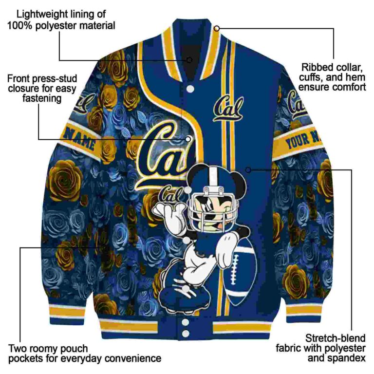custom california golden bears rose mickey blue jacket new arrival jacketwow
