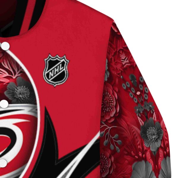 custom carolina hurricanes floral print red jacket premium grade jacketwow