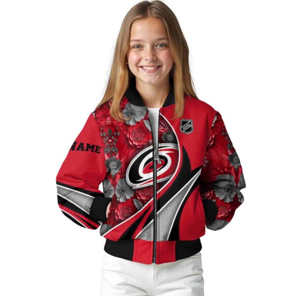 custom carolina hurricanes floral print red jacket top rated jacketwow