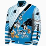 custom carolina panthers mickey donald goofy blue white jacket best selling jacketwow