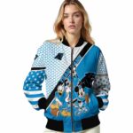 custom carolina panthers mickey donald goofy blue white jacket best selling jacketwow