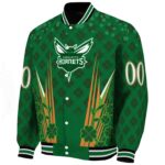custom charlotte hornets shamrock pattern green jacket best selling jacketwow