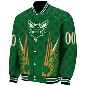 custom charlotte hornets shamrock pattern green jacket best selling jacketwow
