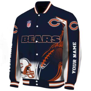 custom chicago bears flaming football blue white jacket best selling jacketwow