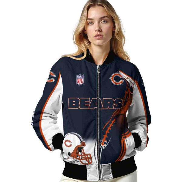 custom chicago bears flaming football blue white jacket latest model jacketwow