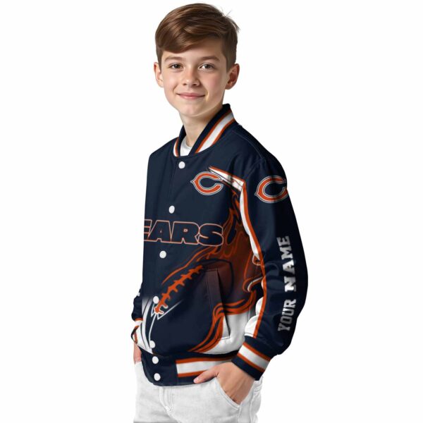 custom chicago bears flaming football blue white jacket trendy jacketwow