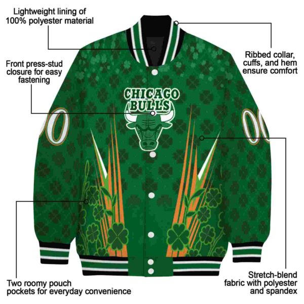 custom chicago bulls shamrock pattern green jacket new arrival jacketwow