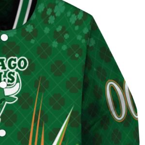 custom chicago bulls shamrock pattern green jacket premium grade jacketwow