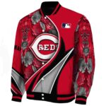 custom cincinnati reds floral print red jacket best selling jacketwow