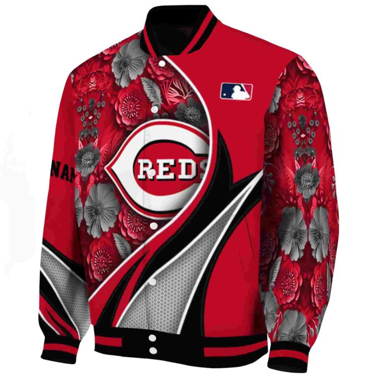 custom cincinnati reds floral print red jacket best selling jacketwow
