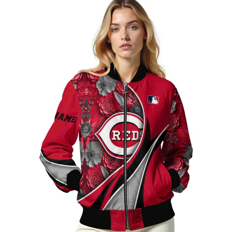 custom cincinnati reds floral print red jacket latest model jacketwow