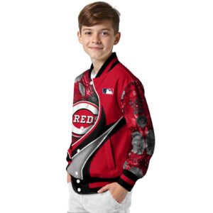 custom cincinnati reds floral print red jacket trendy jacketwow