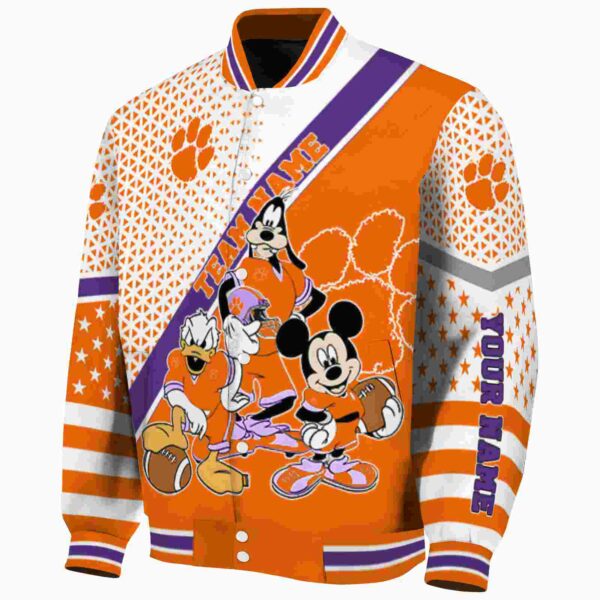 custom clemson tigers mickey donald goofy orange white jacket best selling jacketwow