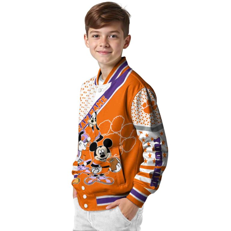 custom clemson tigers mickey donald goofy orange white jacket trendy jacketwow