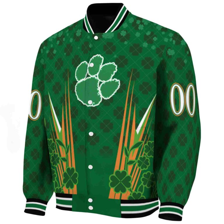 custom clemson tigers shamrock pattern green jacket best selling jacketwow