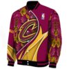 custom cleveland cavaliers floral print wine jacket best selling jacketwow