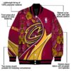 custom cleveland cavaliers floral print wine jacket new arrival jacketwow