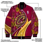 custom cleveland cavaliers floral print wine jacket best selling jacketwow