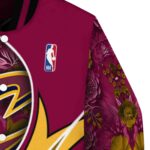 custom cleveland cavaliers floral print wine jacket best selling jacketwow