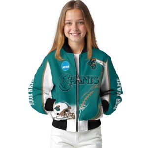 custom coastal carolina chanticleers flaming football green white jacket top rated jacketwow