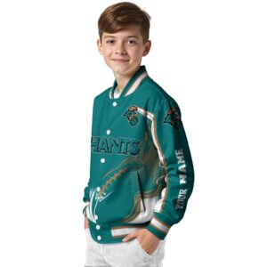 custom coastal carolina chanticleers flaming football green white jacket trendy jacketwow