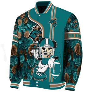 custom coastal carolina chanticleers rose mickey green jacket best selling jacketwow