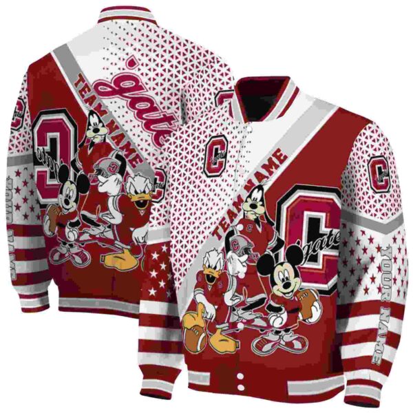 custom colgate raiders mickey donald goofy maroon white jacket fashion forward jacketwow