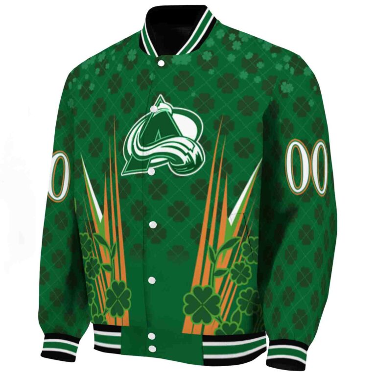 custom colorado avalanche shamrock pattern green jacket best selling jacketwow