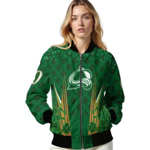 custom colorado avalanche shamrock pattern green jacket latest model jacketwow