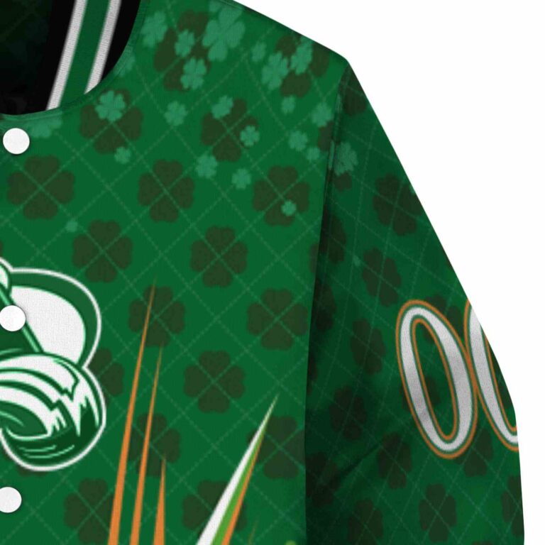 custom colorado avalanche shamrock pattern green jacket premium grade jacketwow