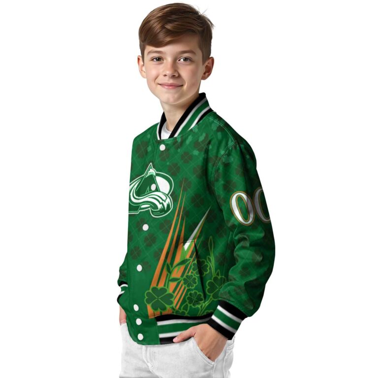 custom colorado avalanche shamrock pattern green jacket trendy jacketwow