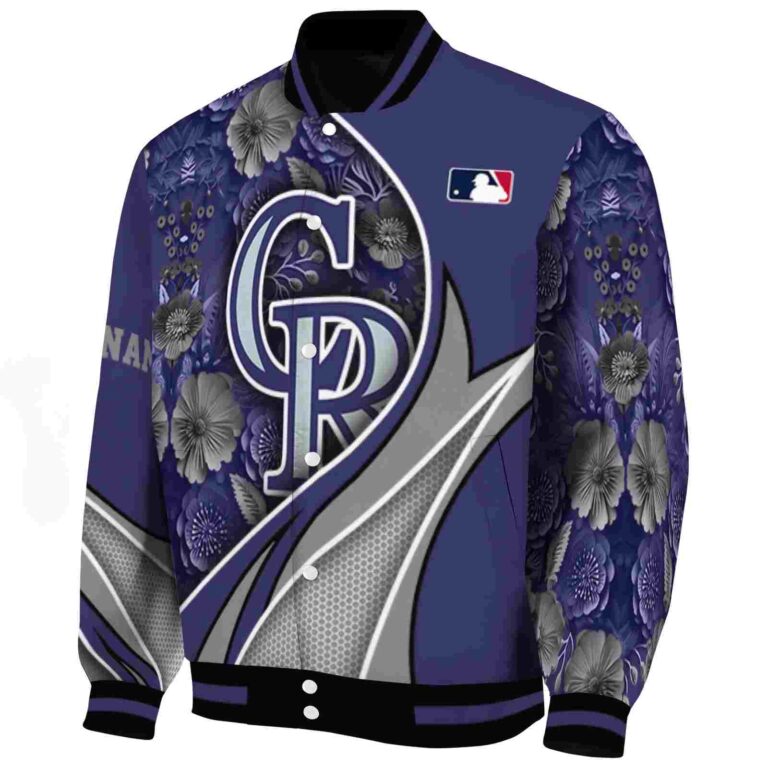 custom colorado rockies floral print blue jacket best selling jacketwow